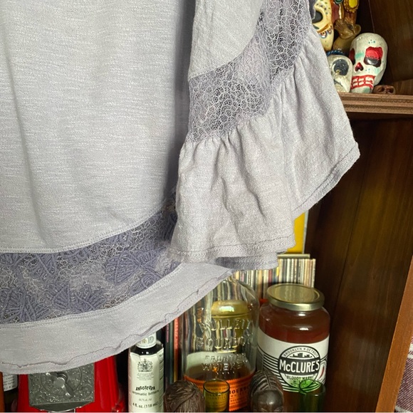 Free People Lilac Crochet Tunic Top size small - Picture 3 of 8